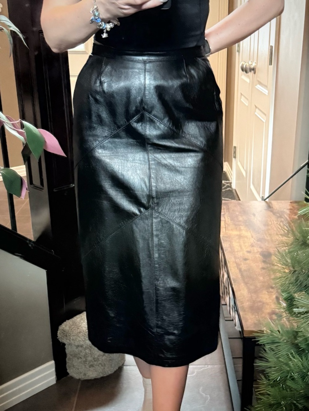 Vintage Ciao Ragazzo Black Leather Skirt